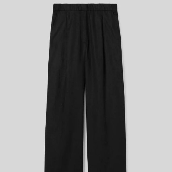 *NWT* EILEEN FISHER ORGANIC LINEN TROUSER PANT_BLACK_M_$168 - Picture 3 of 6